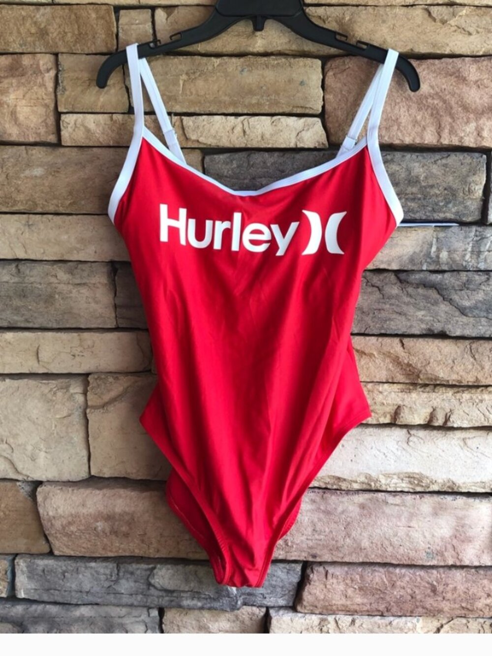 Hurley Red & White Logo One Piece Swimsuit Size 1X